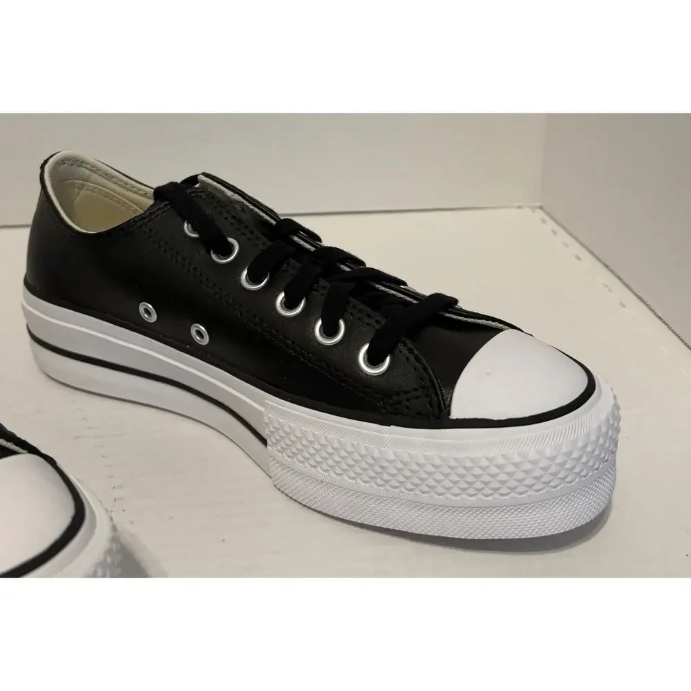 NEW in Box Converse CTAS Lift OX Leather Low Women Size 7 Black White 561681C